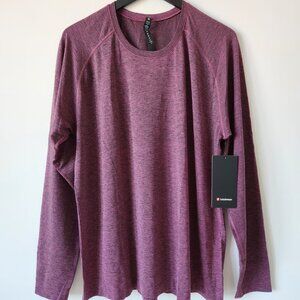 NWT LULULEMON RNFG/PLYC Wine Red Metal Vent Tech LS 2.0 Top Shirt Men's XXL